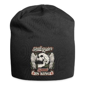 Biker skull with angel wings for motorcyclists - Jersey Beanie - black - Front