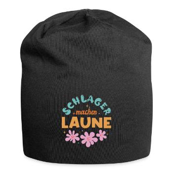 Schlager machen Laune Schlagermusik Schlagerparty - Jersey-Beanie - Schwarz - Vorne