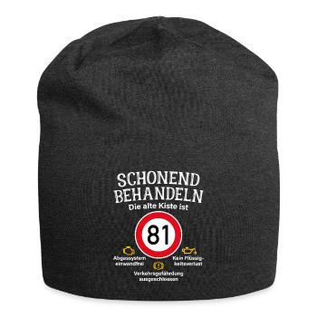 81. Geburtstag Schonend Behandeln 81 Alte Kiste 81 - Jersey-Beanie - Anthrazit - Vorne
