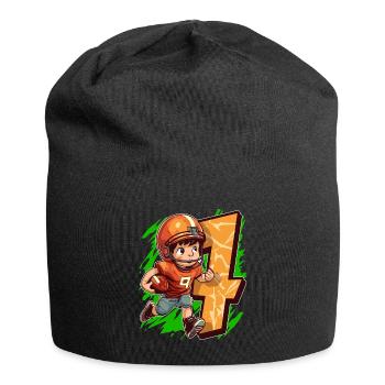 Je suis 7 enfant de football américain et de rugby - Bonnet en jersey - noir - Devant