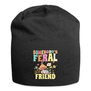 Somebody's Feral Friend Wild Bestie Opossum - Jersey Beanie - black - Front