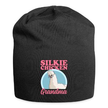 Silk Chicken Grandma Silk Chicken Silkie Chicken Gift - Jersey Beanie - black - Front