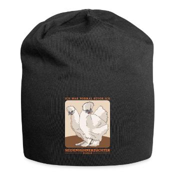 Seidenhuhn | Silkie Huhn Seidenhühner Geschenk - Jersey-Beanie - Schwarz - Vorne