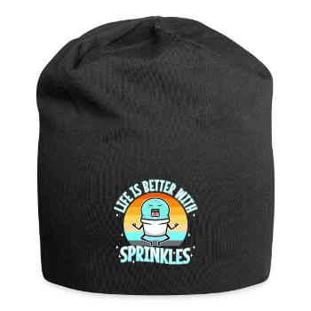 Life Is Better With Sprinkles - Jersey-Beanie - Schwarz - Vorne