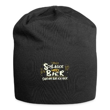 Schlager und Bier darum bin ich hier - Jersey-Beanie - Schwarz - Vorne