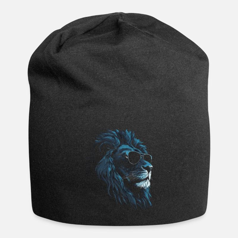 Löwe Sonnenbrille - Jersey-Beanie - Schwarz