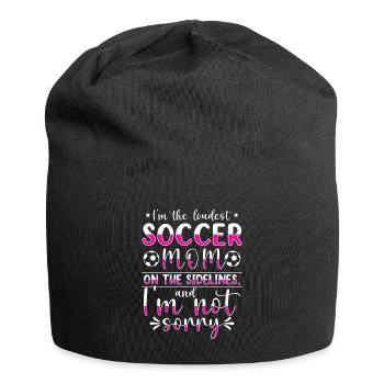 Fußball-Mutter Gameday Soccer Mom - Jersey-Beanie - Schwarz - Vorne