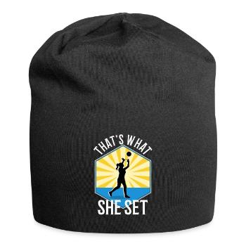Thats what she set volleyball - Jersey Beanie - black - Front