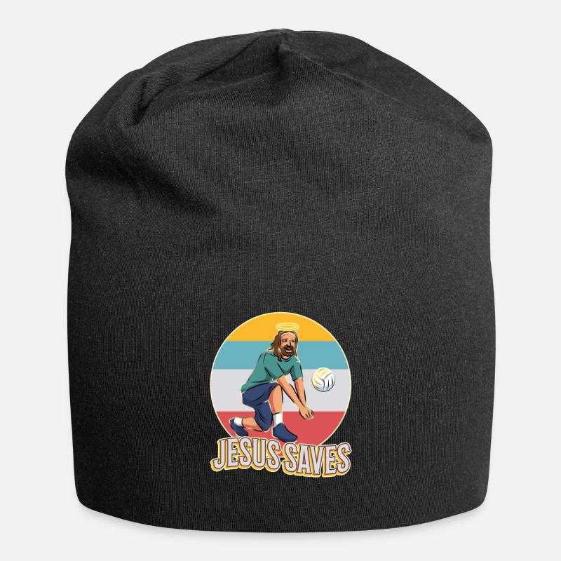 Jesus and Volleyball - Jersey-Beanie - Schwarz