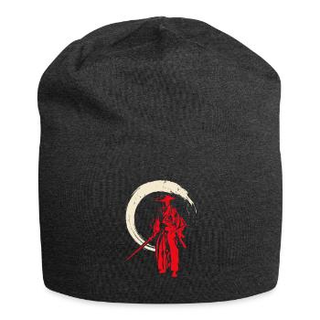 Retro Samurai Warrior - Jersey Beanie - charcoal grey - Front