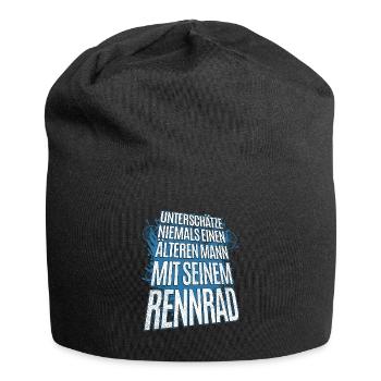 Unterschätze nie einen älteren Mann mit Rennrad - Jersey-Beanie - Schwarz - Vorne