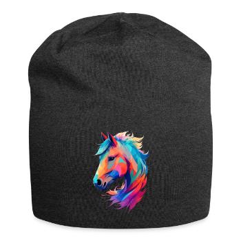 Illustration artistique de la conception de chevaux équestres - Bonnet en jersey - charbon - Devant
