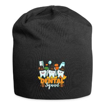 Zahn Zähne Zahnarzt Zahnmedizinische Angestellte - Jersey-Beanie - Schwarz - Vorne