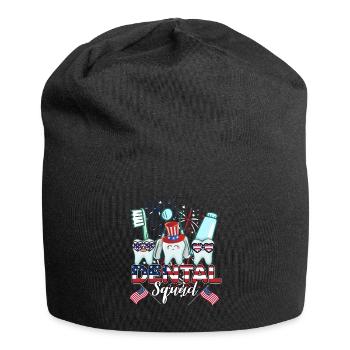 Zahn Zähne Zahnarzt Zahnmedizinische Angestellte - Jersey-Beanie - Schwarz - Vorne