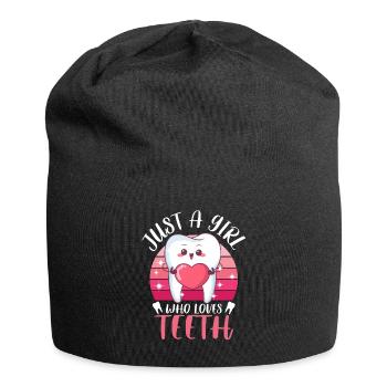 Zahn Zähne Zahnarzt Zahnmedizinische Angestellte - Jersey-Beanie - Schwarz - Vorne
