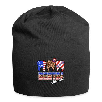 Zahn Zähne Zahnarzt Zahnmedizinische Angestellte - Jersey-Beanie - Schwarz - Vorne