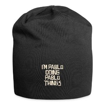 Je suis Pablo en train de faire des choses Pablo - Bonnet en jersey - noir - Devant