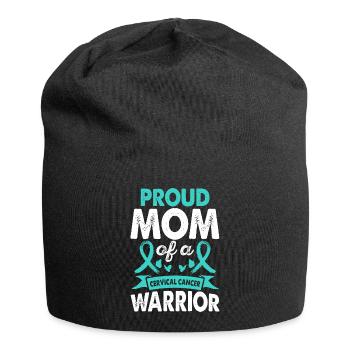 Mère d’un guerrier cervical - Bonnet en jersey - noir - Devant