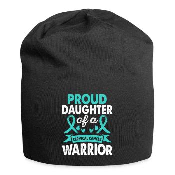 Fille du guerrier du cancer du col de l’utérus - Bonnet en jersey - noir - Devant
