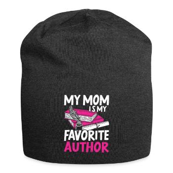 Autor Geschenk Spruch Bücherwurm Schriftsteller - Jersey-Beanie - Anthrazit - Vorne