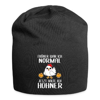 Huhn Hühner Hahn Bauernhof Landwirt Bauer Geschenk - Jersey-Beanie - Schwarz - Vorne