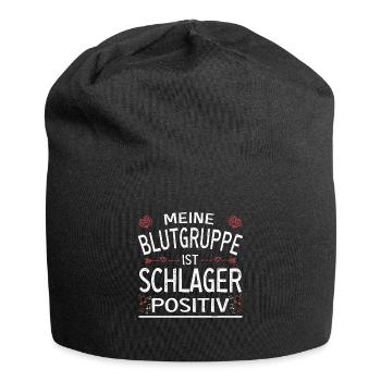 Meine Blutgruppe ist Schlager positiv - Jersey-Beanie - Schwarz - Vorne