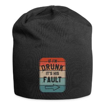 If I'm Drunk It's His Fault Beer Drinking Alcohol - Jersey Beanie - black - Front