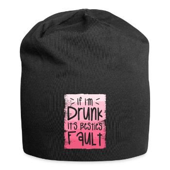 If I'm Drunk It's Besties Fault Beer Drinking - Jersey Beanie - black - Front