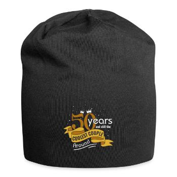 50. Anniversaire de mariage Mari Femme Relation de mariage - Bonnet en jersey - noir - Devant