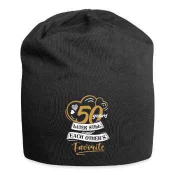 50. Anniversaire de mariage Mari Femme Relation de mariage - Bonnet en jersey - noir - Devant