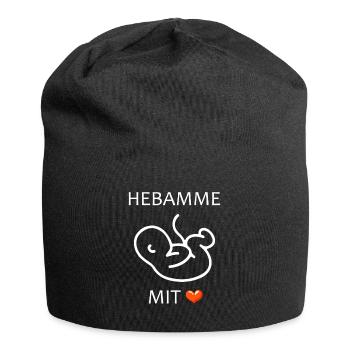 Hebamme mit Herz Baby eine Hebamme - Jersey-Beanie - Schwarz - Vorne