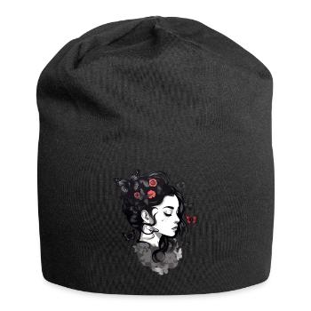 Gothic Girls and Butterflies: Aesthetic - Jersey Beanie - black - Front