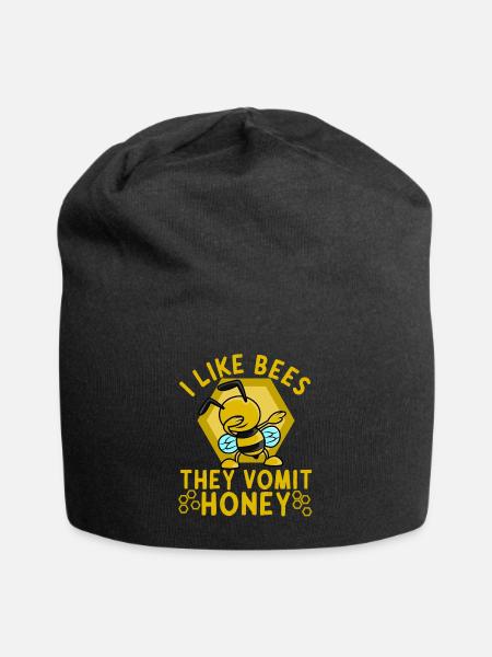 Miel d’abeilles Dire que j’aime les abeilles Ils vomissent du miel - Bonnet en jersey - noir