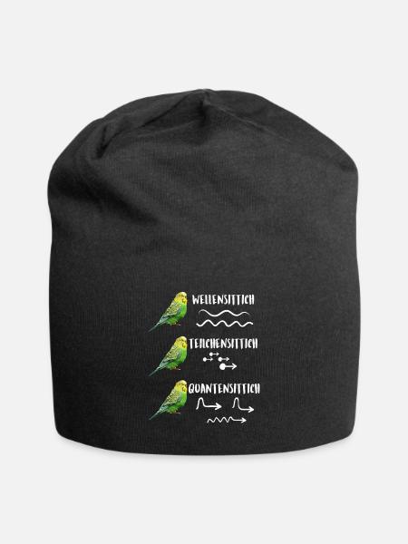 Wellensittich Teilchensittich Quantensittich - Jersey-Beanie - Schwarz