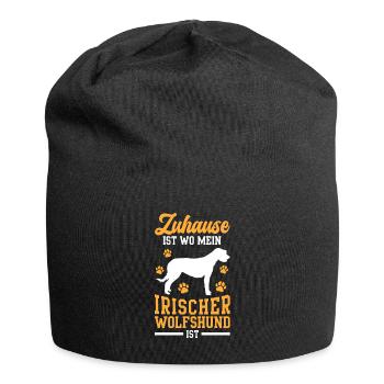Irischer Wolfshund ist Zuhause Irish Wolfhound - Jersey-Beanie - Schwarz - Vorne