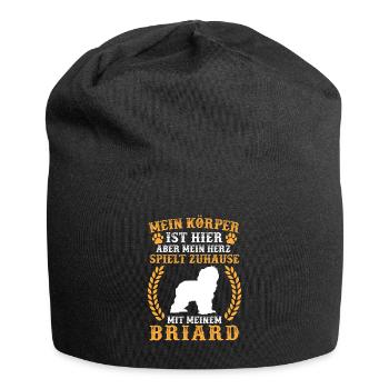 Spiele mit meinem Briard Berger de Brie - Jersey-Beanie - Schwarz - Vorne