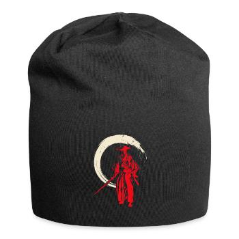 Retro Samurai Krieger - Jersey-Beanie - Schwarz - Vorne