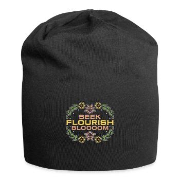 Florist Seek Flourish Bloooom Gardening Florists - Jersey Beanie - black - Front