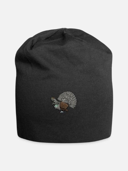 Auerhahn I Hühnervogel Auerhuhn Motiv für Jäger - Jersey-Beanie - Schwarz