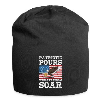 USA Independence Beer Drinking Freedom - Jersey Beanie - black - Front