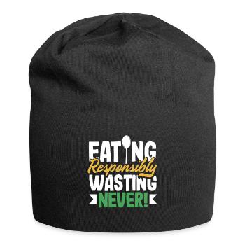 Eating Responsibly, Wasting Never! Mindful - Jersey-Beanie - Schwarz - Vorne