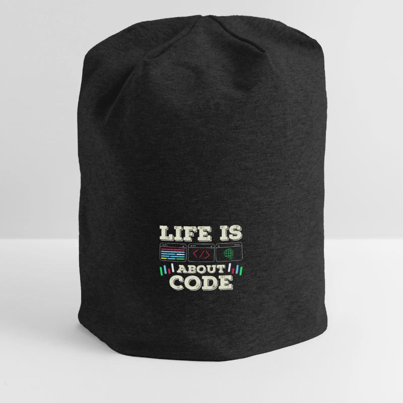 Im Leben Geht Es Um Code Coder Coding Jersey-Beanie