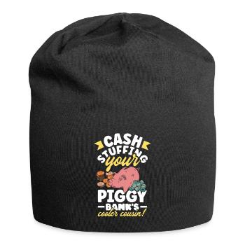 Cash Stuffing Your Piggy Bank's Cool Cousin - Jersey Beanie - black - Front