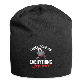 Graupapagei African Grey Parrot Papagei - Jersey Beanie - black - Front