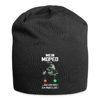 "Mein Moped ruft an" Lustiger Spruch S50 S51 Simme - Jersey-Beanie - Schwarz - Vorne