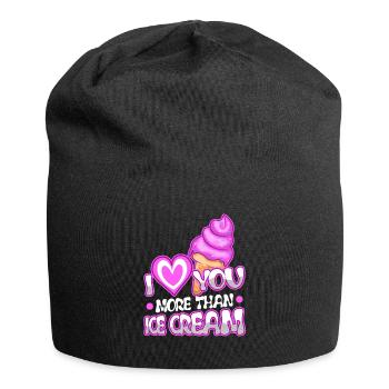 I love you more than ice cream - Jersey Beanie - black - Front