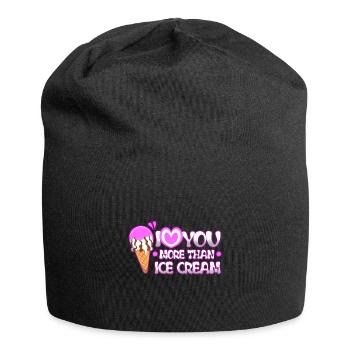 I love you more than ice cream - Jersey Beanie - black - Front