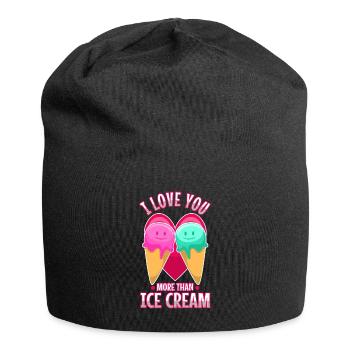 I love you more than ice cream - Jersey Beanie - black - Front