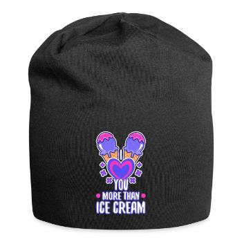 I love you more than ice cream - Jersey Beanie - black - Front