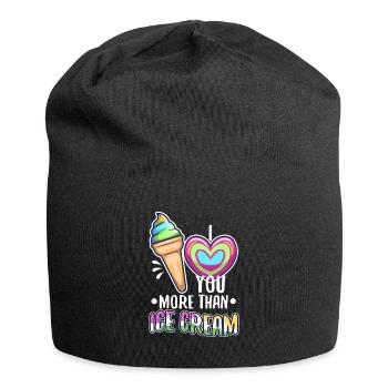 I love you more than ice cream - Jersey Beanie - black - Front